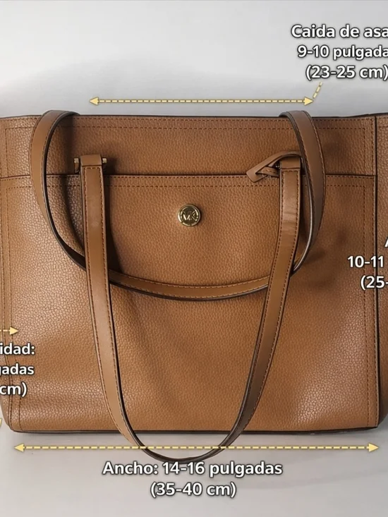 Michael Kors Women's Tan Leather Tote Bag - Picture 15 of 15